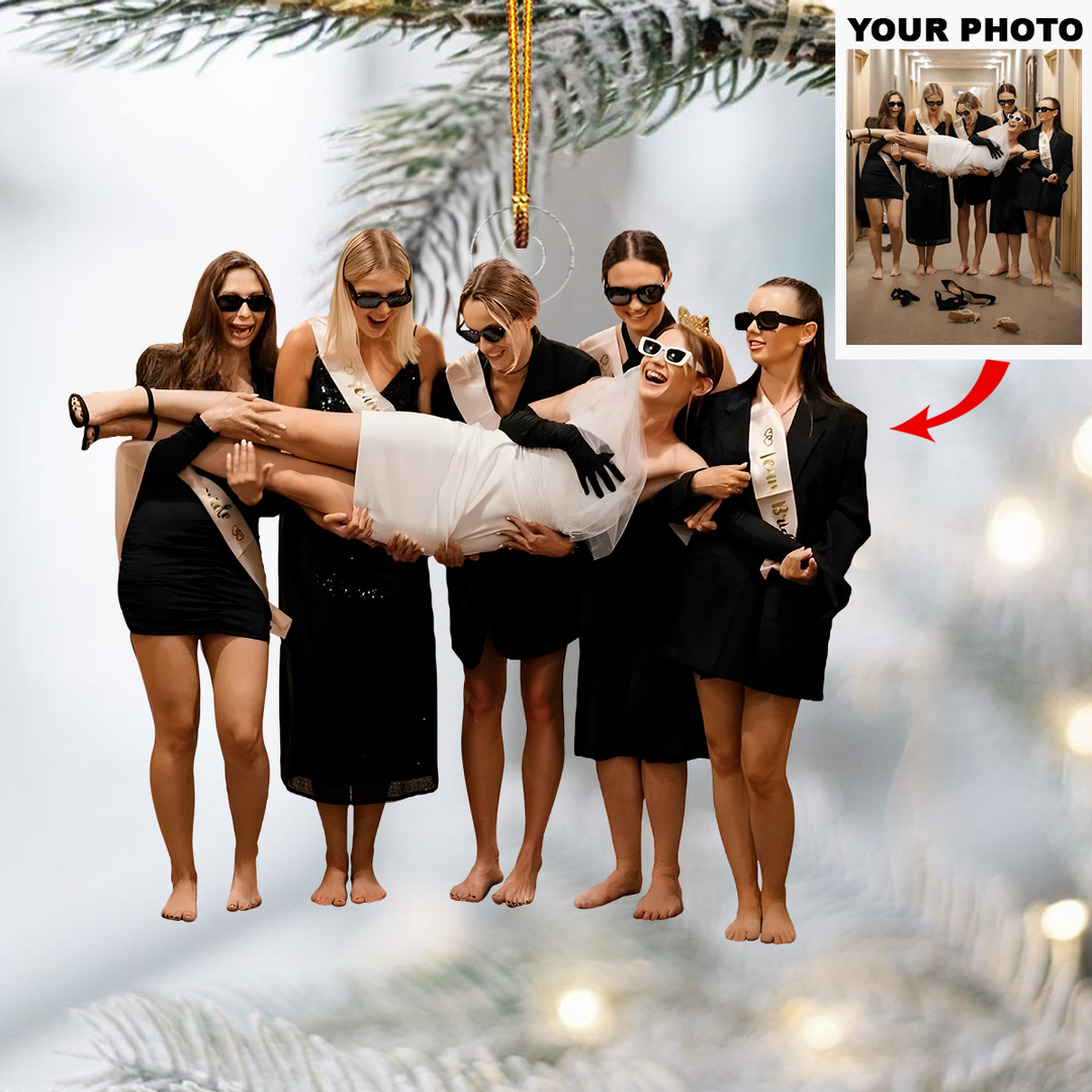 Bride Tribe Party - Personalized Photo Mica Ornament - Christmas Gift For Newlywed Couples
