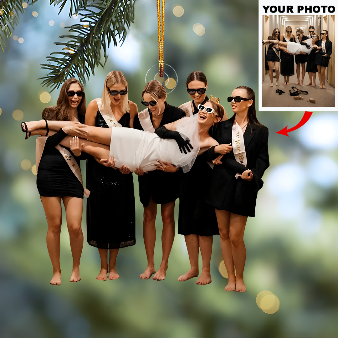 Bride Tribe Party - Personalized Photo Mica Ornament - Christmas Gift For Newlywed Couples