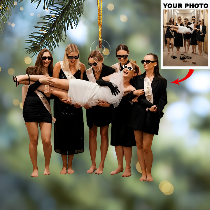 Bride Tribe Party - Personalized Photo Mica Ornament - Christmas Gift For Newlywed Couples