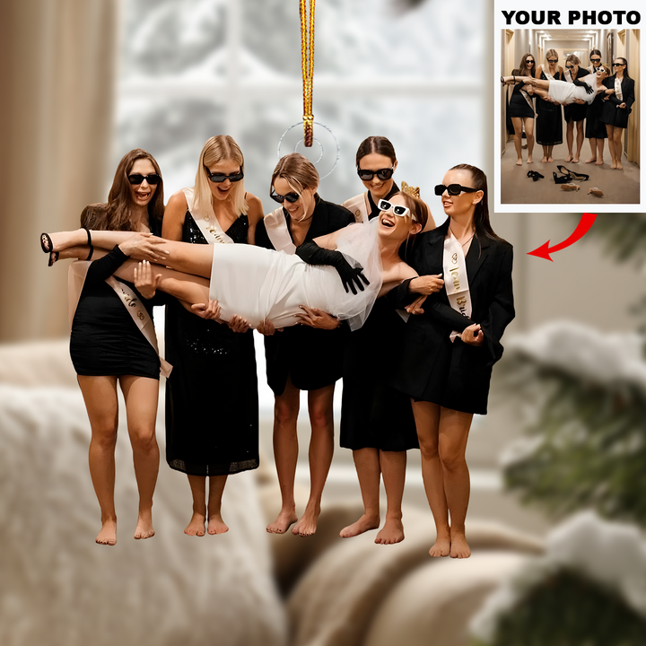 Bride Tribe Party - Personalized Photo Mica Ornament - Christmas Gift For Newlywed Couples