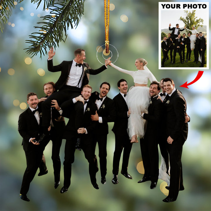 Our Perfect Day - Personalized Photo Mica Ornament - Christmas Gift For Newlywed Couples, Family Members
