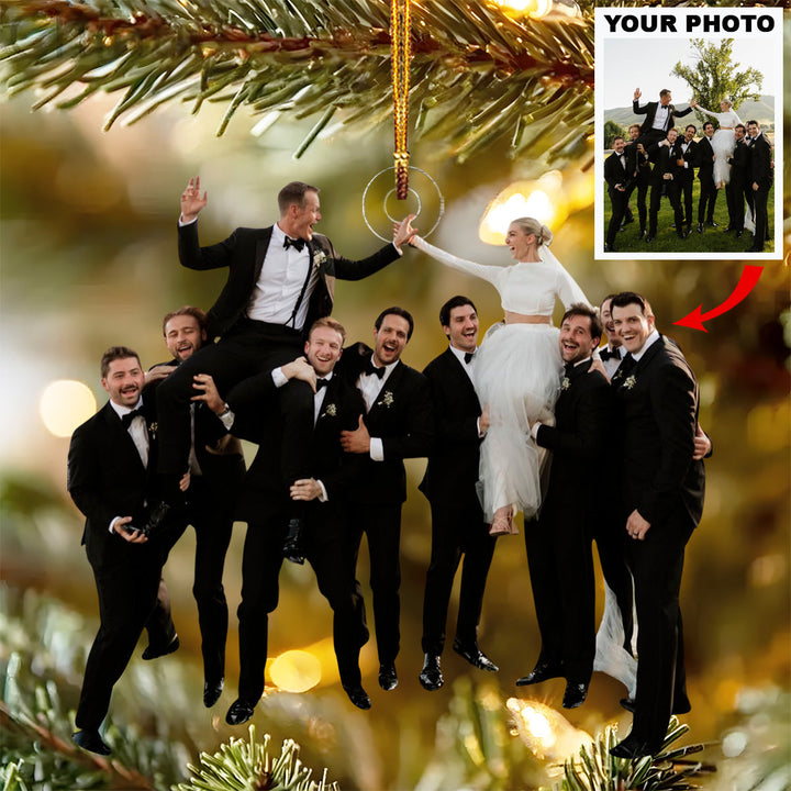 Our Perfect Day - Personalized Photo Mica Ornament - Christmas Gift For Newlywed Couples, Family Members