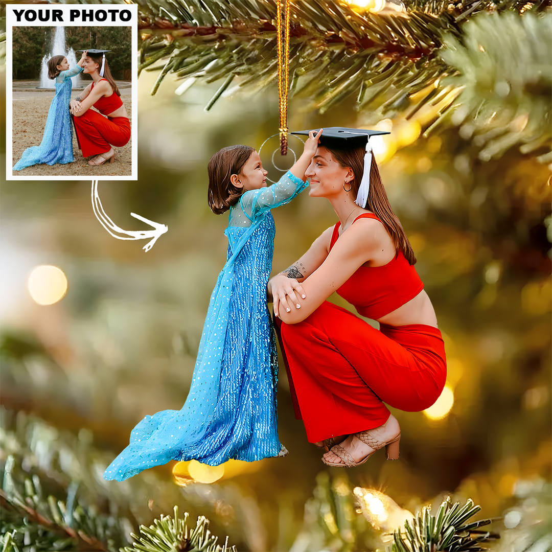 Graduation Celebration - Personalized Photo Mica Ornament - Christmas Gift For Family Members