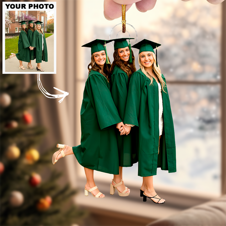 Proud Graduate - Personalized Photo Mica Ornament - Christmas Gift For Family Members, Friends