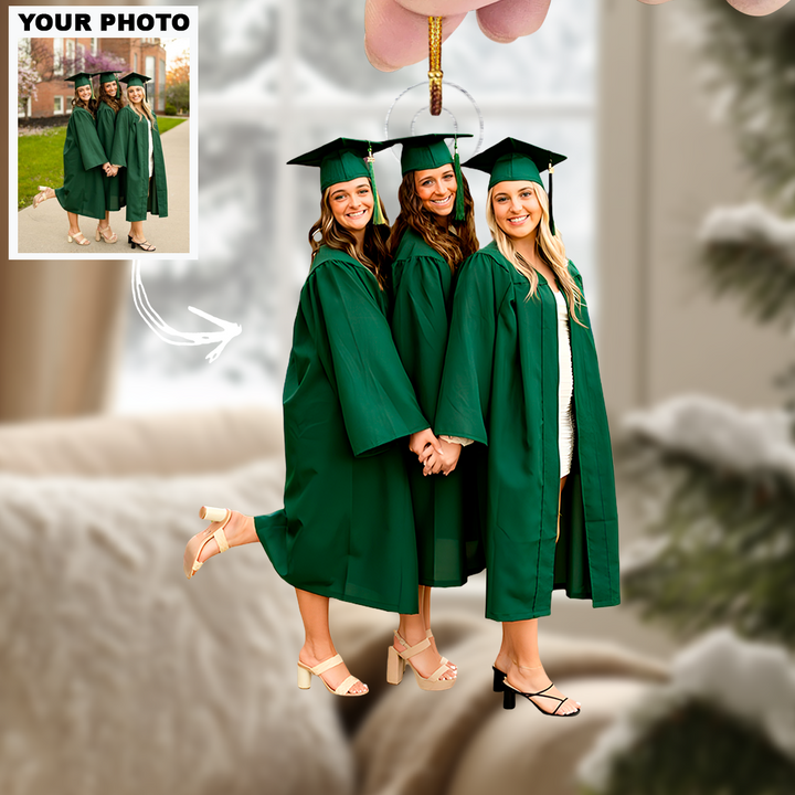 Proud Graduate - Personalized Photo Mica Ornament - Christmas Gift For Family Members, Friends