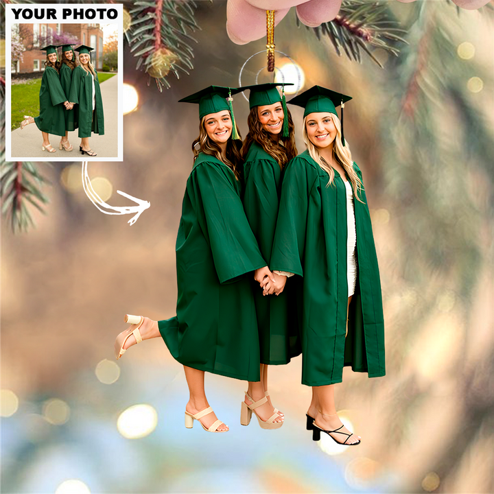 Proud Graduate - Personalized Photo Mica Ornament - Christmas Gift For Family Members, Friends