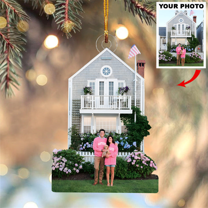 First Christmas in Our New Home - Personalized Photo Mica Ornament - Christmas Gift For Family Members