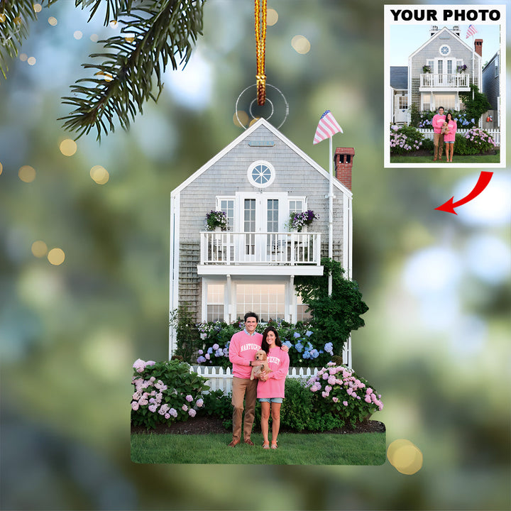 First Christmas in Our New Home - Personalized Photo Mica Ornament - Christmas Gift For Family Members
