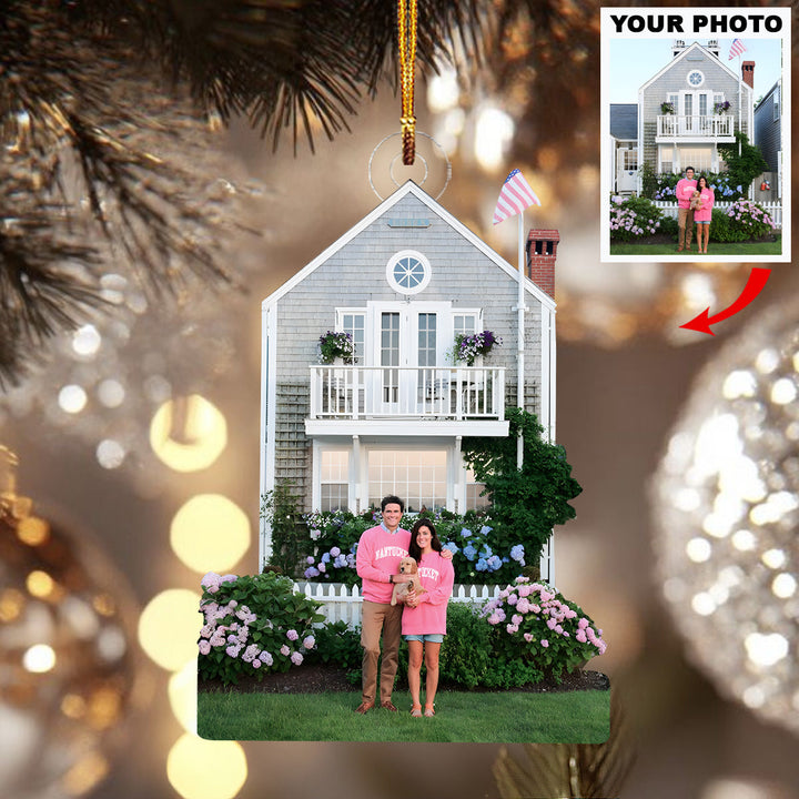 First Christmas in Our New Home - Personalized Photo Mica Ornament - Christmas Gift For Family Members