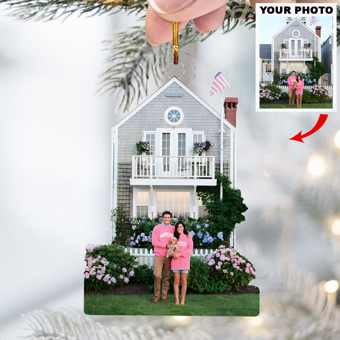 First Christmas in Our New Home - Personalized Photo Mica Ornament - Christmas Gift For Family Members