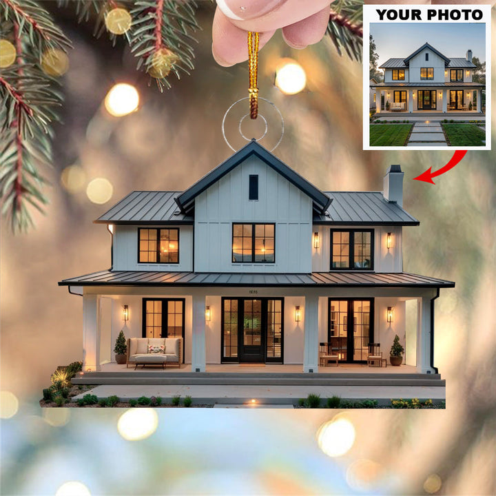 Home Sweet Home - Personalized Photo Mica Ornament - Christmas Gift For Family Members