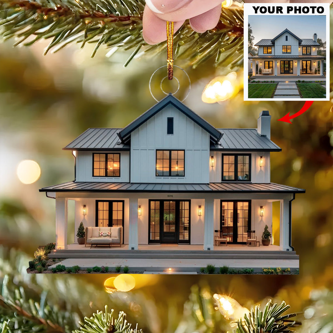 Home Sweet Home - Personalized Photo Mica Ornament - Christmas Gift For Family Members