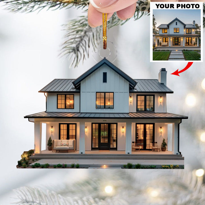 Home Sweet Home - Personalized Photo Mica Ornament - Christmas Gift For Family Members