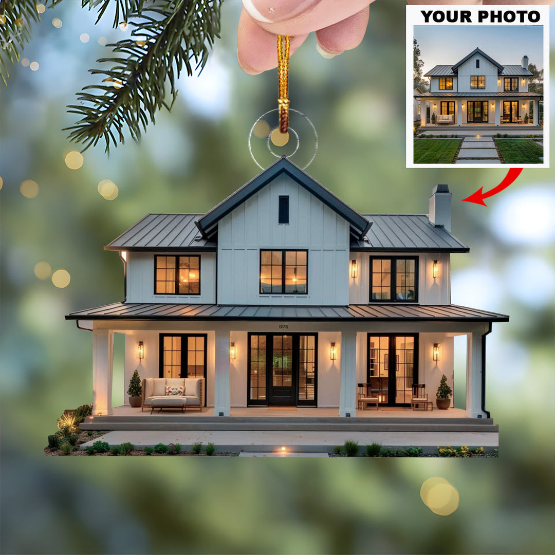 Home Sweet Home - Personalized Photo Mica Ornament - Christmas Gift For Family Members
