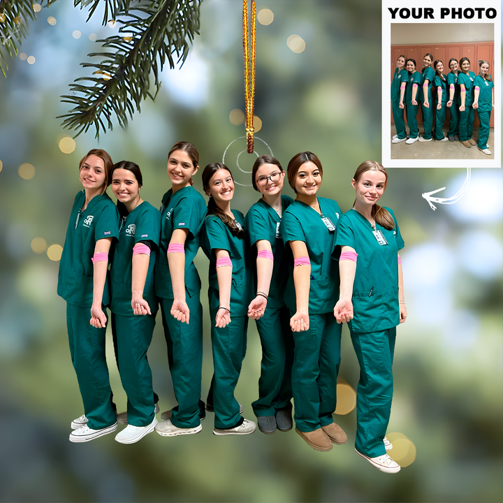 Hands of Care - Personalized Photo Mica Ornament - Christmas Gift For Nurses