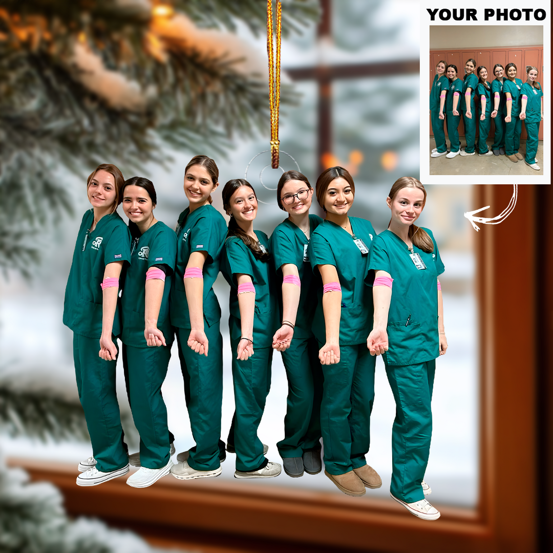 Hands of Care - Personalized Photo Mica Ornament - Christmas Gift For Nurses