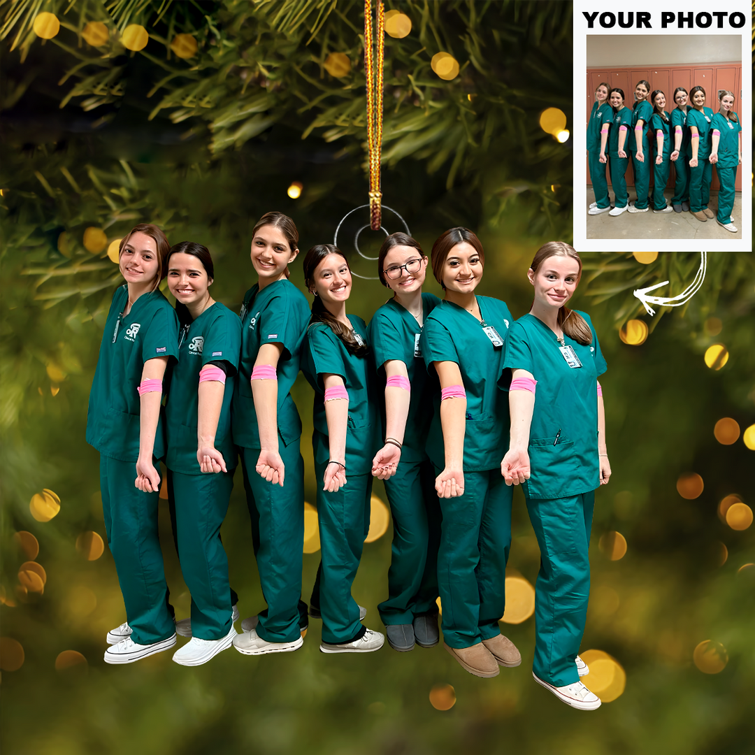 Hands of Care - Personalized Photo Mica Ornament - Christmas Gift For Nurses