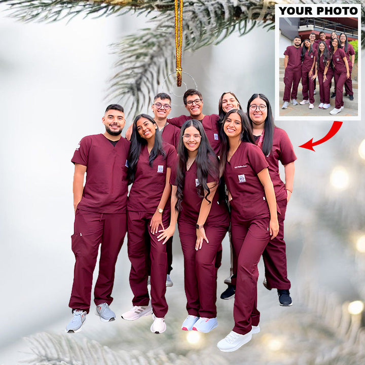 Caring with Passion - Personalized Photo Mica Ornament - Christmas Gift For Nurses