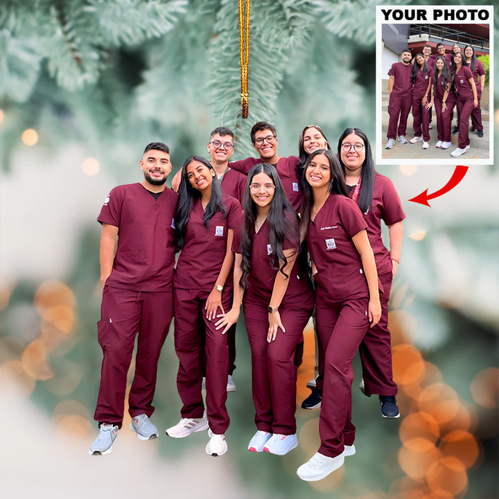 Caring with Passion - Personalized Photo Mica Ornament - Christmas Gift For Nurses