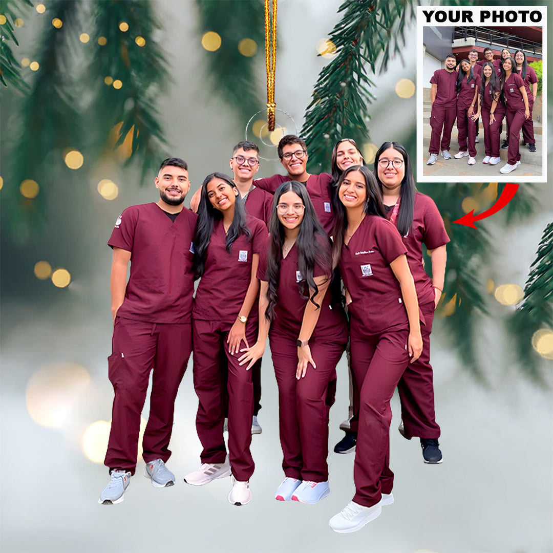 Caring with Passion - Personalized Photo Mica Ornament - Christmas Gift For Nurses