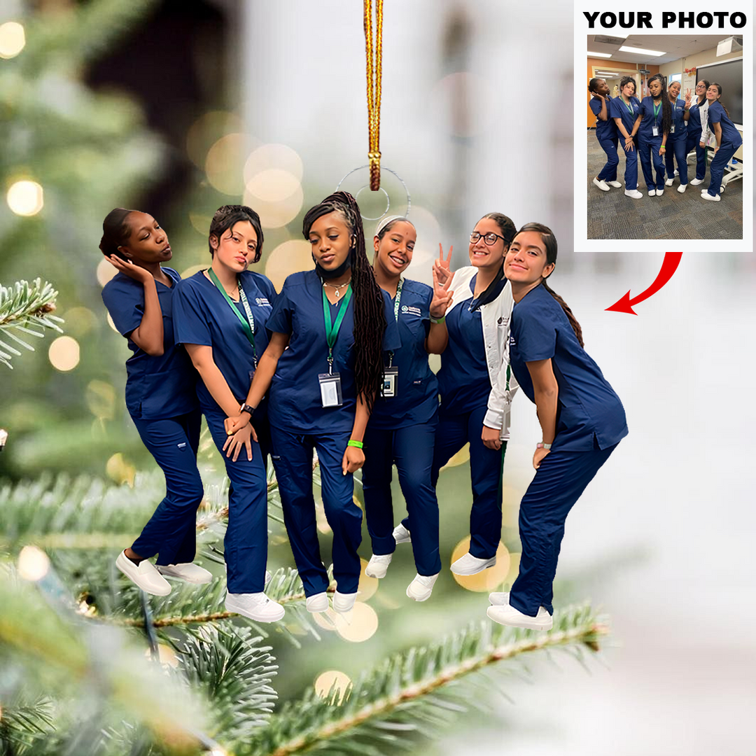 Joyful Nurses - Personalized Photo Mica Ornament - Christmas Gift For Nurses