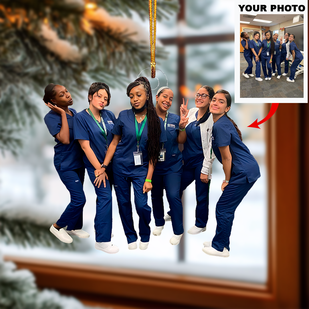 Joyful Nurses - Personalized Photo Mica Ornament - Christmas Gift For Nurses