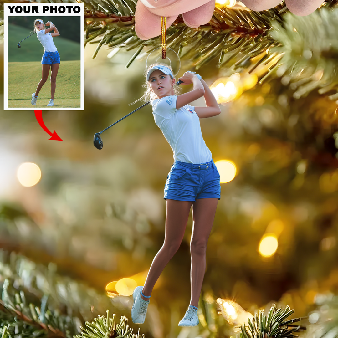 Golf Swing Pro - Personalized Photo Mica Ornament - Christmas Gift For Golf Players