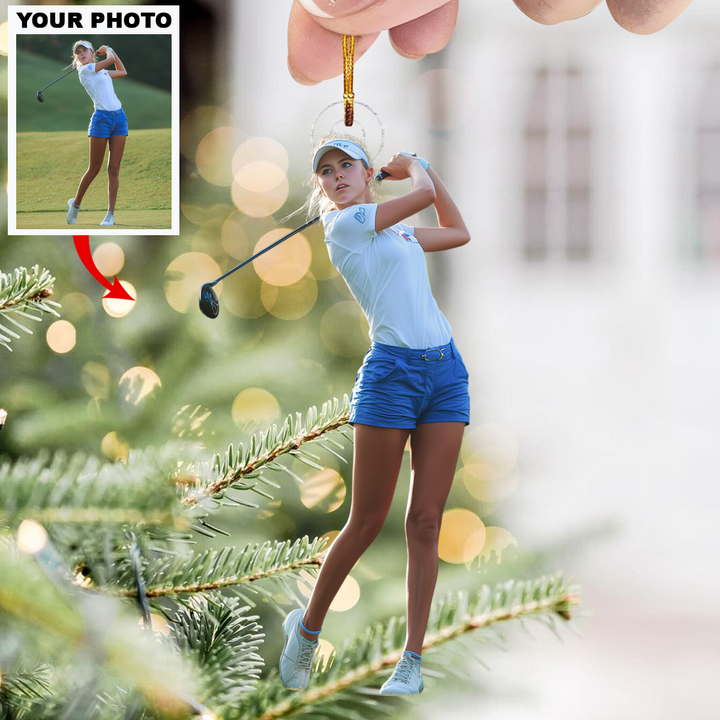 Golf Swing Pro - Personalized Photo Mica Ornament - Christmas Gift For Golf Players