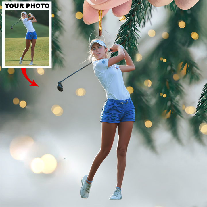 Golf Swing Pro - Personalized Photo Mica Ornament - Christmas Gift For Golf Players