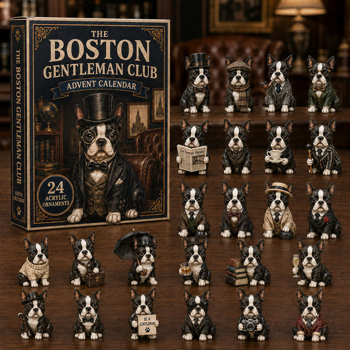 CHRISTMAS KICKOFF 40% OFF - The Boston Gentleman Club Advent Calendar 2026 - 24-Day Festive Countdown, Acrylic Charms Blind Box - Gift For Dog Lovers AC0NT095