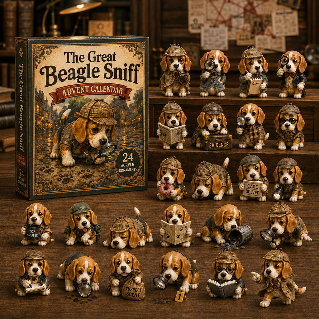 CHRISTMAS KICKOFF 40% OFF - The Great Beagle Sniff Advent Calendar 2026 - 24-Day Festive Countdown, Acrylic Charms Blind Box - Gift For Beagle Lovers AC0NT069