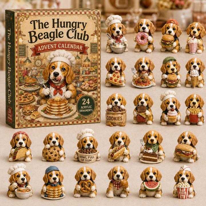 CHRISTMAS KICKOFF 40% OFF - The Hungry Beagle Club Advent Calendar 2026 - 24-Day Festive Countdown, Acrylic Charms Blind Box - Gift For Beagle Lovers AC0NT070