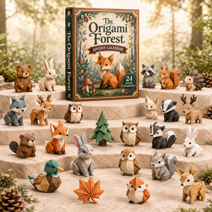 CHRISTMAS KICKOFF 40% OFF - The Origami Forest Advent Calendar 2026 - 24-Day Festive Countdown, Acrylic Charms Blind Box - Gift For Origami Lovers AC0TH221