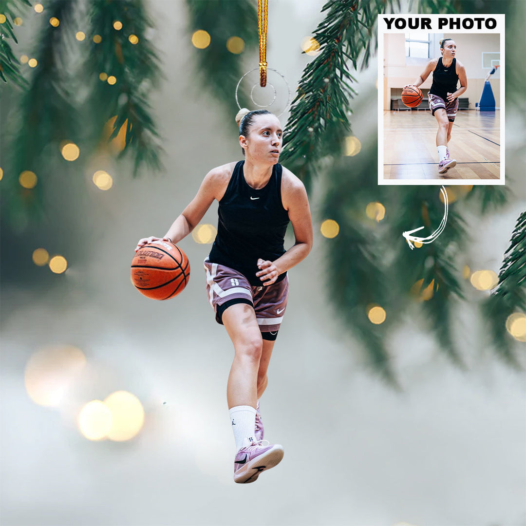 The Quick Handle - Personalized Photo Mica Ornament - Christmas Gift For Family Members