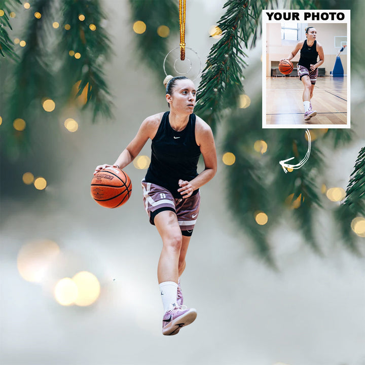 The Quick Handle - Personalized Photo Mica Ornament - Christmas Gift For Family Members