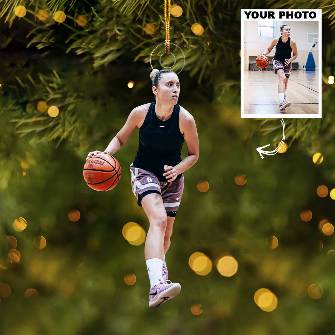 The Quick Handle - Personalized Photo Mica Ornament - Christmas Gift For Family Members