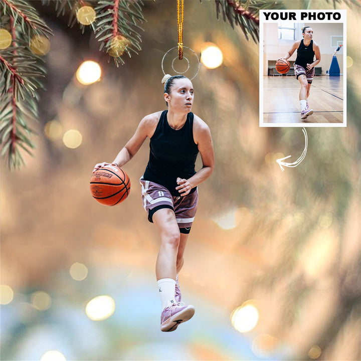 The Quick Handle - Personalized Photo Mica Ornament - Christmas Gift For Family Members