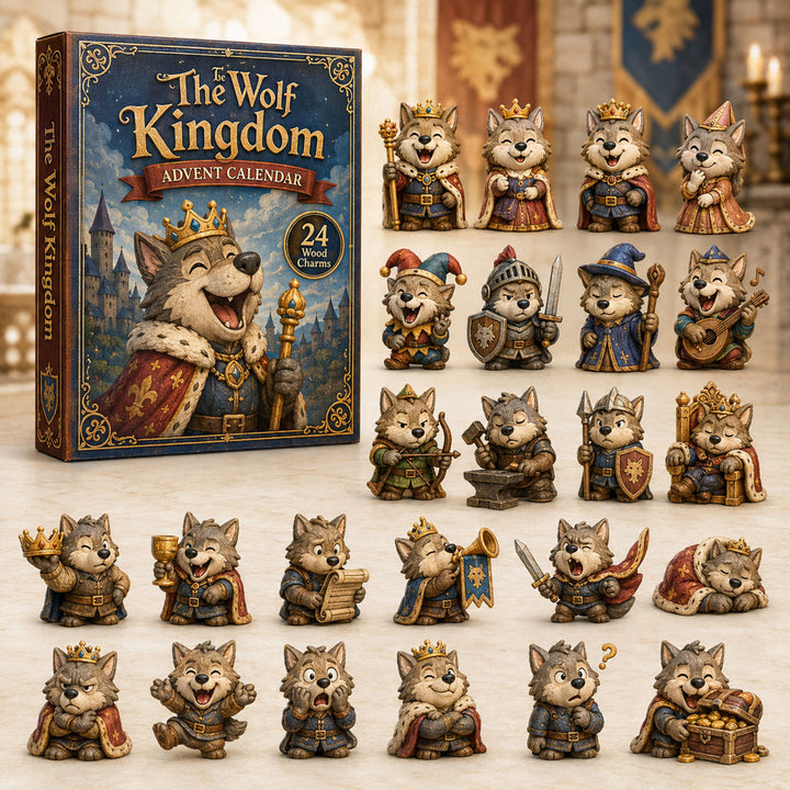 CHRISMAST KICKOFF 40% OFF - The Wolf Kingdom Advent Calendar 2026 - 24-Day Festive Countdown, Wooden Charms Blind Box - Gift For Animals Lovers AC0TH143