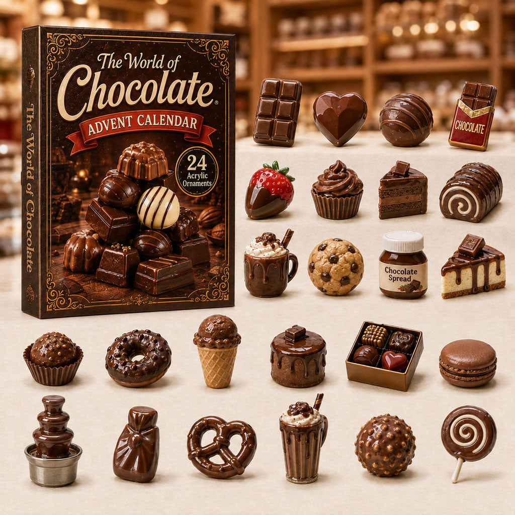 CHRISTMAS KICKOFF 40% OFF - The World of Chocolate Advent Calendar 2026 - 24-Day Festive Countdown, Acrylic Charms Blind Box - Gift For Dessert Lovers AC0HA238