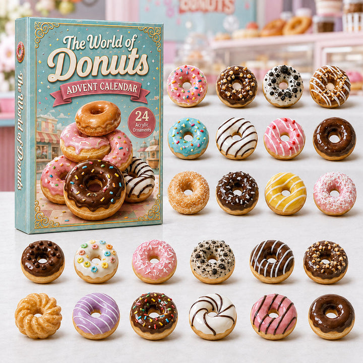 CHRISTMAS KICKOFF 40% OFF - The World of Donuts Advent Calendar 2026 - 24-Day Festive Countdown, Acrylic Charms Blind Box - Gift For Dessert Lovers AC0HA240
