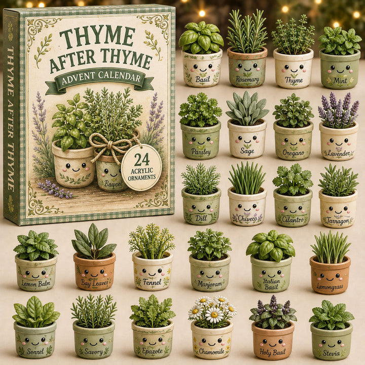CHRISTMAS KICKOFF 40% OFF - Thyme Planter Collection Advent Calendar 2026 - 24-Day Festive Countdown, Acrylic Charms Blind Box - Gift For Cooking Lovers