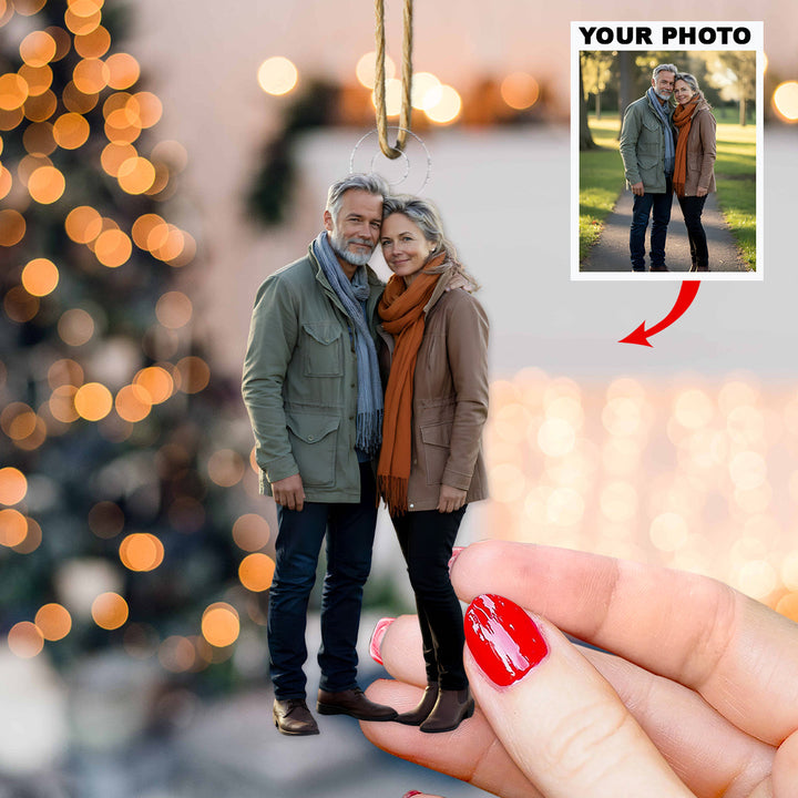 Timeless Bond - Personalized Photo Mica Ornament - Christmas Gift For Grandparents and Family Members