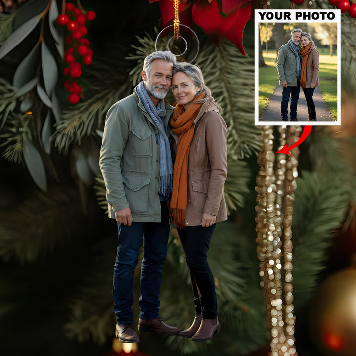 Timeless Bond - Personalized Photo Mica Ornament - Christmas Gift For Grandparents and Family Members