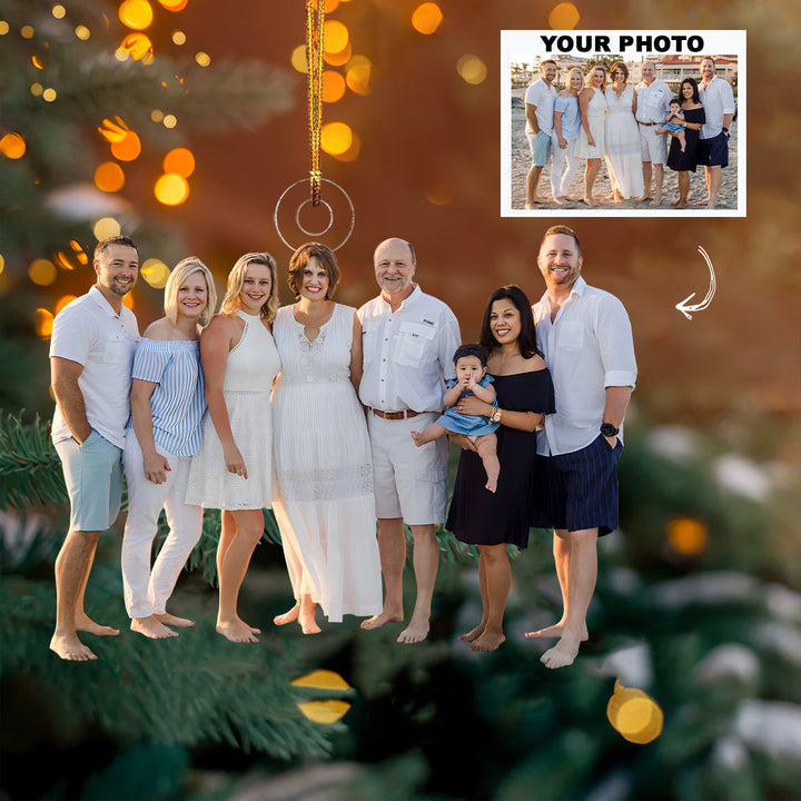 Timeless Bonds Like the Tides - Personalized Photo Mica Ornament - Christmas Gift For Family Members