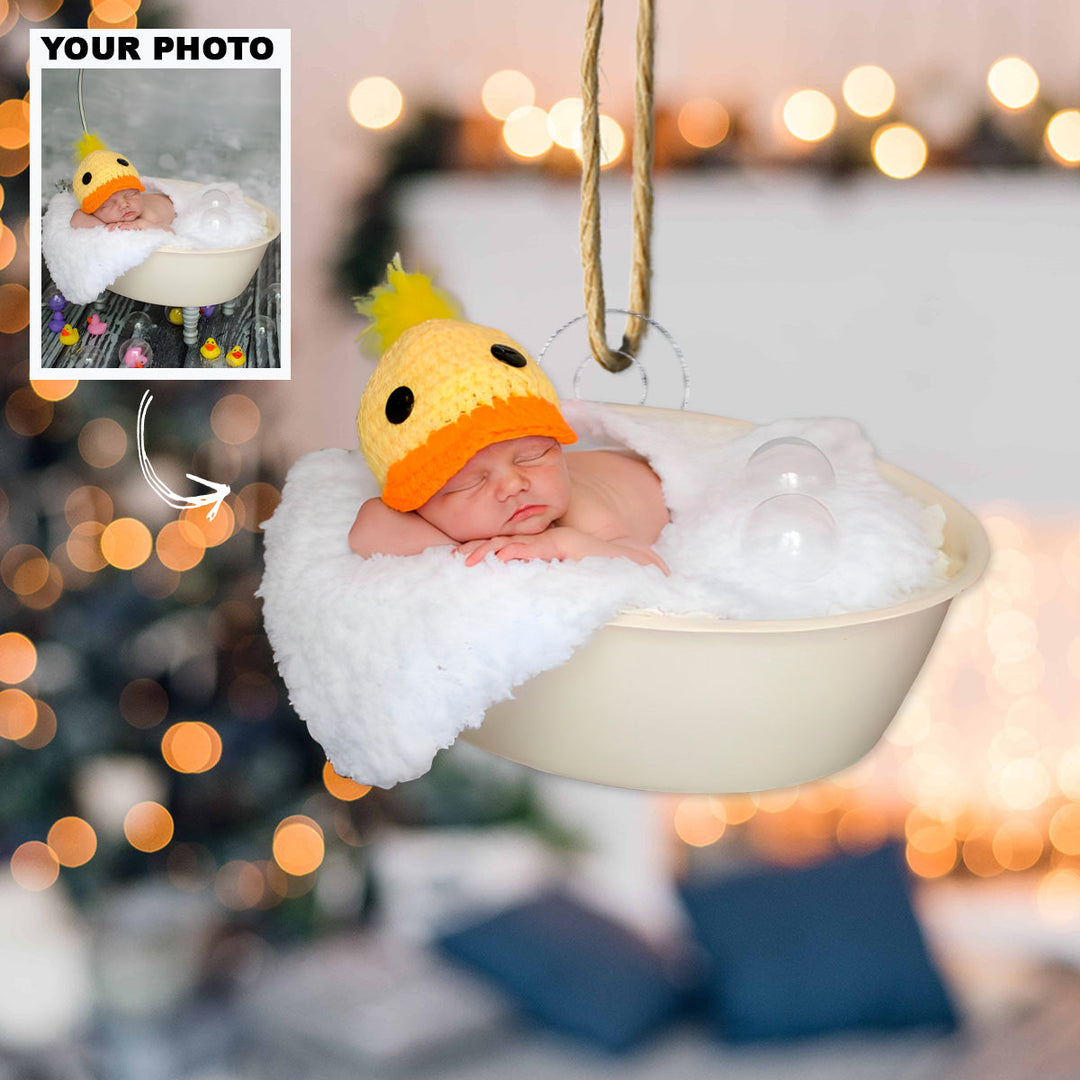 Tiny Joy - Personalized Photo Mica Ornament - Christmas Gift For Family Members