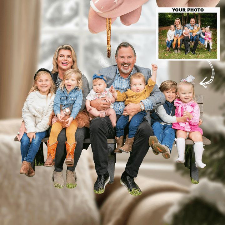Together As One - Personalized Photo Mica Ornament - Gift For Family Members