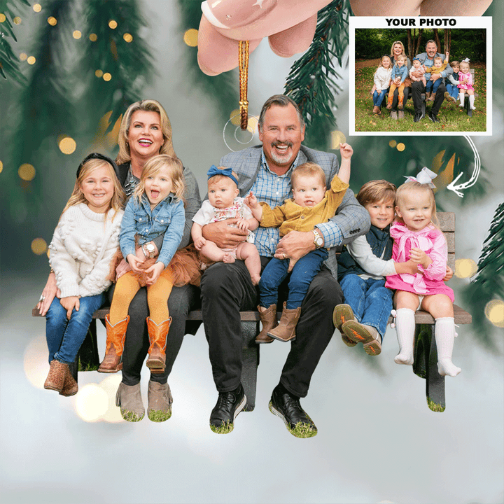 Together As One - Personalized Photo Mica Ornament - Gift For Family Members