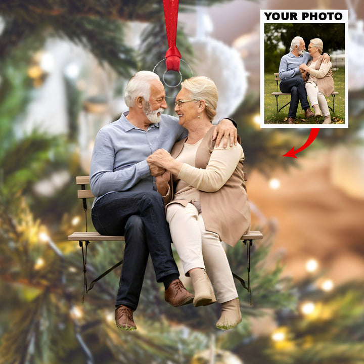 Together Always - Personalized Photo Mica Ornament - Christmas Gift For Grandparents and Family Members