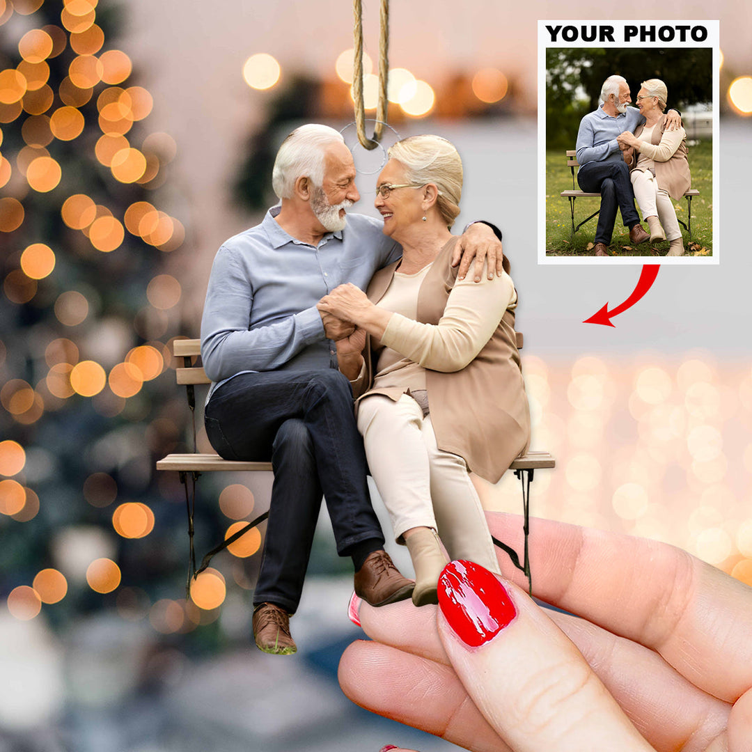 Together Always - Personalized Photo Mica Ornament - Christmas Gift For Grandparents and Family Members