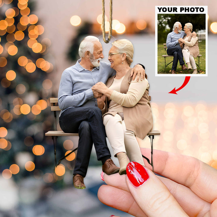 Together Always - Personalized Photo Mica Ornament - Christmas Gift For Grandparents and Family Members